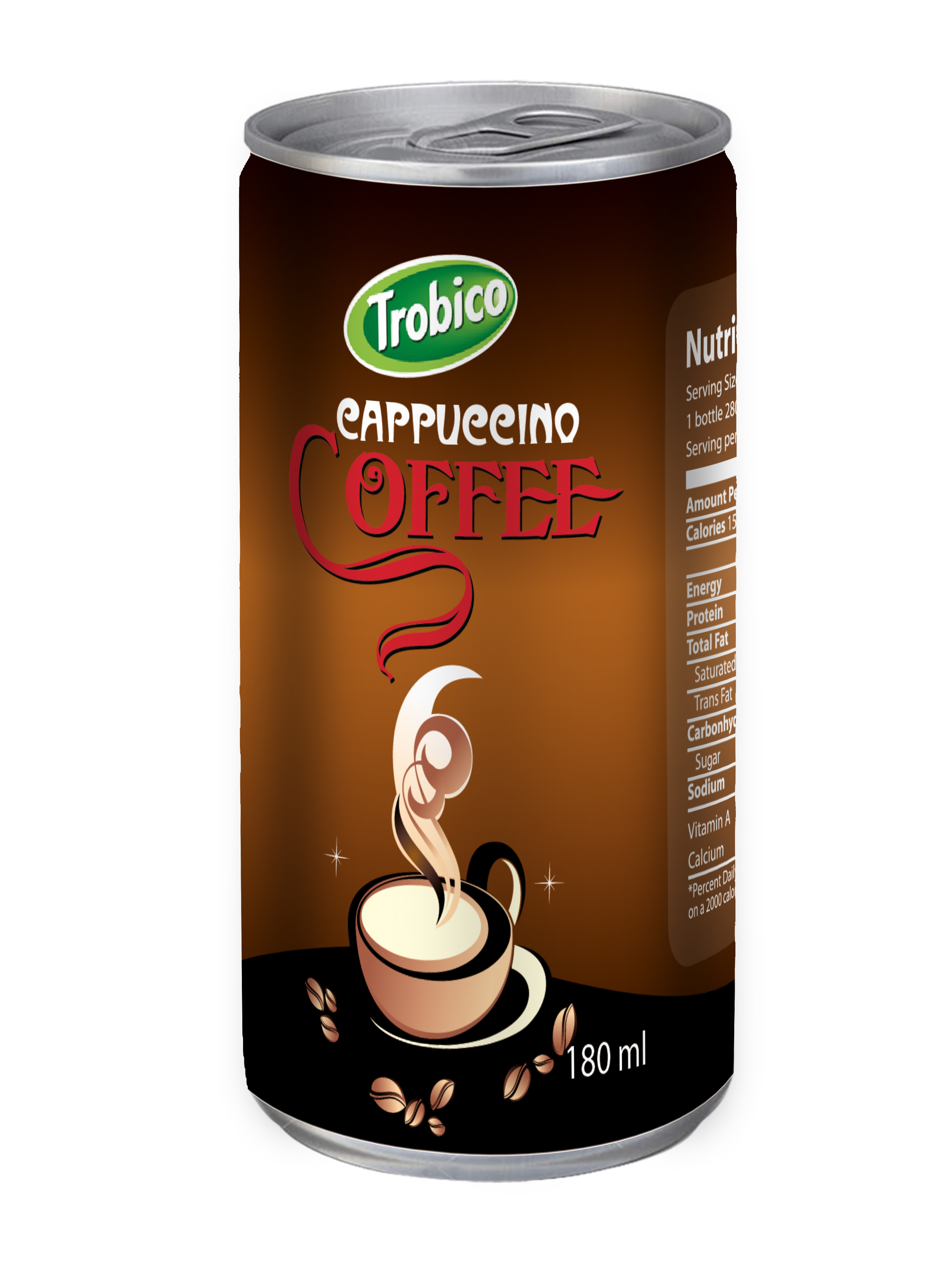 180ml Cappuccino Coffee Drink TROBICO OEM Beverage Manufacturers